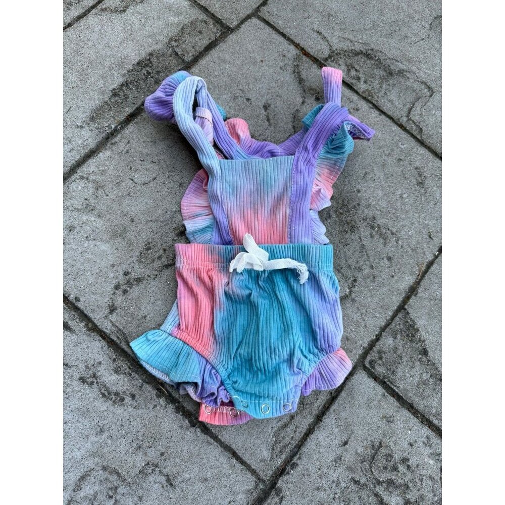 Baby Girl Tie-Dye Ruffle Romper – Size 70 (6-12 Months)